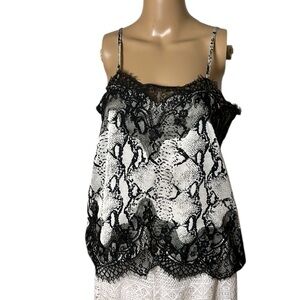 Storia sexy tank,camisoles,L, fray,lace,animal print,silk look & feel,feminine